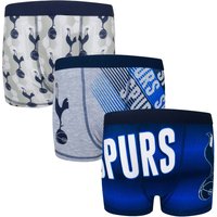 Tottenham Hotspur FC Boy's Kids 3 Pack Boxer Shorts in Blue | Size: 9-10 Years