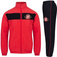 Sunderland AFC Boy's Kids Jacket & Pants Tracksuit Set in Black | Size: 10-11 Years