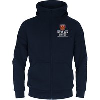 West Ham United FC Boy's Kids Zip Hoodie in Navy | Size: 12-13 Years
