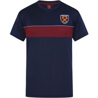 West Ham United FC Men's Adults Poly T-Shirt in Navy | Size: 2XL
