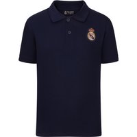 Real Madrid FC Boy's Kids Crest Polo Shirt in Navy | Size: 6 Years