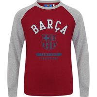 FC Barcelona Boy's Kids Long Sleeve T-Shirt in Red | Size: 6-7 Years