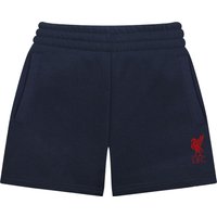 Liverpool FC Boy's Kids Fleece Jogger Shorts in Navy | Size: 8-9 Years