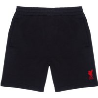 Liverpool FC Men's Adults Fleece Jogger Shorts in Black | Size: Small