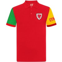 FA Wales Boy's Kids Crest Polo Shirt in Red | Size: 10-11 Years