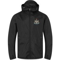 Newcastle United FC Men's Adults Shower Jacket Windbreaker in Black | Size: 2XL