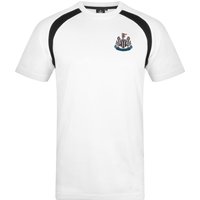 Newcastle United FC Boy's Kids Poly T-Shirt in White | Size: 10-11 Years