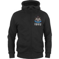 Newcastle United FC Boy's Kids Zip Hoodie in Jet Black | Size: 4-5 Years