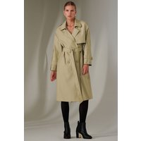 Jolie Moi Women's Double Breasted Trench Coat in Stone | Size: XL