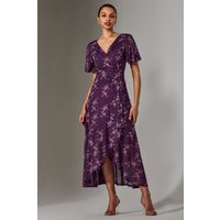 Jolie Moi Women's Wrap Midaxi Dress in Purple | Size: 8