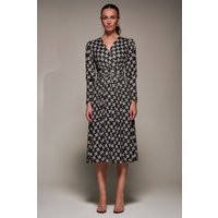 Jolie Moi Women's Puff Long Sleeve Jersey Midi Dress | Size: 12