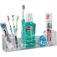Compartment Bathroom Organiser 8 Section Clear Plastic Caddy