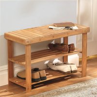 3 Tier Bamboo Shoe Rack Wooden Shoe Stand Storage Organizer Bench