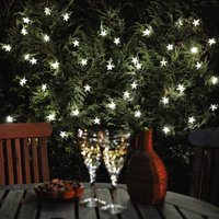 50 Star Solar Powered String Lights Outdoor Garden LED Fairy Light Decor Patio Wall Fence Pathway Tree 200cm