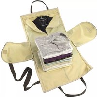 mysmartbuy Strong Polyester Suit or Dress Holder Bag - Folding Clothes Carrier with Carry Handles & Shoulder Strap in Beige