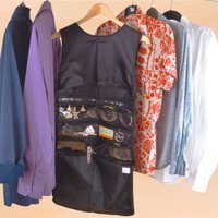 Dress Shaped Organiser Tidy Hanging Wardrobe Storage 9 Zipped Pockets Measures 58.5 x 39.5cm x 39.5 cm