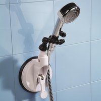 Flexible Bathroom Suction Holder 2 Adjustable Arms Shower Head or Hairdryer Measures H29cm