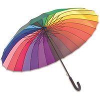 X Large 24 Rib Windproof Umbrella Colourful Rain Protector Canopy Crook Handle & Button Opening 115cm Dia