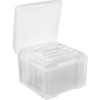 mysmartbuy Photo Storage Boxes for 6x4 Photographs - Storage Organisers with 6 Clip Lock Cases & 600 Photo Capacity in Clear