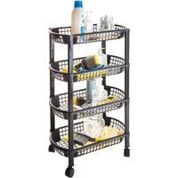 4 Tier Versatile Storage Trolley on Wheels Kitchen Bathroom Bedroom or Garage H74cm x W26cm x D46cm