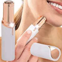 mysmartbuy Women's Glamour Mini Facial Hair Remover - Battery Powered Portable Gentle Painless Hair Removal Tool - L10.5cm in White