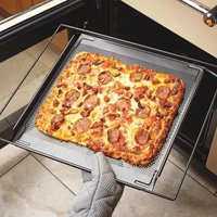 mysmartbuy Adjustable Width Oven Shelf Non-Stick Carbon Steel Cooking Baking Tray - Measures H2.5 x D35 x W38.5 to 60.5cm in Silver
