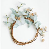 Artificial Medium Eucalyptus Round Hoop Wreath Faux Foliage Home Wall Door Table Decoration 23cm Diameter