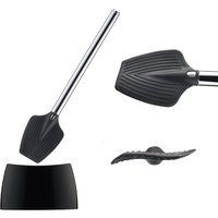 Bristle Free Silicone Spatula Toilet Brush Long Handle Hygienic Drip Free Grooved Cleaning Tool Measures 41cm
