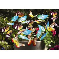 18 x Glow Dark Butterfly Stake Decorations Colourful Indoor Outdoor Decorative Butterflies Each H25 x W8.5 x D7.5cm