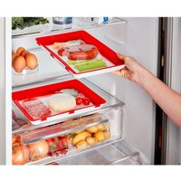 Set 2 Slimline Vacuum Seal Food Storage or Serving Trays Fridge Freezer & Dishwasher Safe Each H3 x W30 x D23cm Pack
