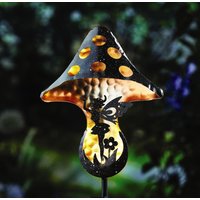 Fairy Silhouette Toadstool Stake Light Solar Powered Metal Garden Lighting Pathway Border Patio H86 x W17.5 x D11cm