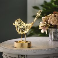 Robin LED Light Decoration Freestanding Bird Ornament Festive Wire Sculpture 20 Warm LEDs Measures 21 x 20 x 10cm