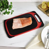 2 1 Defrosting Tray & Cutting Board Aluminium Rapid Thawing Plate & Chopping Board Hanging Handle H1 x W24 x D40.3cm