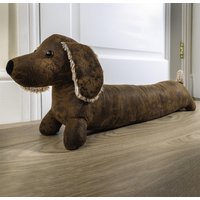 Dachshund Draught Excluder Weighted Cushion Energy Saving Door Draft Breeze Wind Guard or Doorstop Measures L60cm