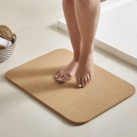 Cork Bath or Shower Mat 100% Natural Cork Anti Slip Quick Drying Antibacterial Bathroom Floor Mat H1.5 x W59.5 x D44cm