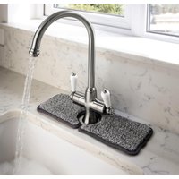 2 x Kitchen & Bathroom Sink Tap Mats Machine Washable Super Absorbent Microfibre Mat to Prevent Water Stains Each 38 x 14.5cm