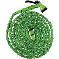 mysmartbuy Expandable Green Garden Hose - Twist, Kink & Tangle Free Flexible Water Hose Pipe with Connector & 7-Function Spray Nozzle | Size: Medium
