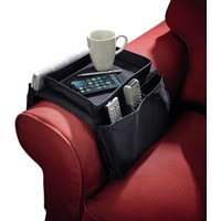 Arm Rest Organiser Sofa Couch or Armchair Caddy 6 Pockets & Tray Remote Control Glasses Newspaper Drink or Snacks