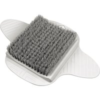 Bath or Shower Floor Foot Brush No Bend Silicone Feet Scrubber Hard Wearing Bristles & Anti Slip Suction Cup Base