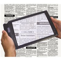 Handheld Sheet Magnifying Tool Reading Magnifier Aid 2x Magnification Plastic Lens & PVC Frame 30.5 x 19.5 x 1.35cm