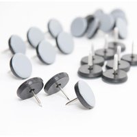 24 x Nail On Round Rubber Furniture Floor Protector Pads Protect Solid Wood Vinyl Laminate Tile & Carpet Flooring