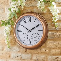 Vintage Design Garden Clock Battery Powered Waterproof Wall Clock Hygrometer & Thermometer 38cm Diameter