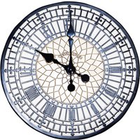Big Ben Design Wall Clock Battery Powered Weather Resistant Indoor Outdoor Round Hand Painted Polyresin Clock 30cm Diameter