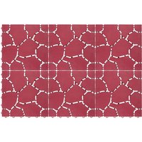 6 x Plastic Interlocking Patio & Deck Tiles All Weather Outdoor Garden Patterned Paving Each Tile 28 x 28 x 1.5cm Pack