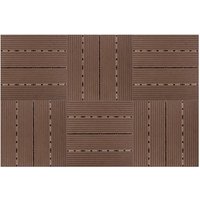 6 x Composite Interlocking Patio & Deck Tiles All Weather Wood Effect Garden Paving Each Measure 29.5 x 29.5 x 2cm Pack