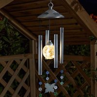 Orbis Garden Windchime Solar Powered LED Crackle Globe