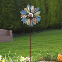 mysmartbuy Daisy Wind Spinner with Solar Powered LED Crackle Glass Globe
