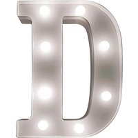 Battery Powered 3D Letter D LED Light Freestanding or Wall Mounted Alphabet Lighting Home or Party Decoration H22 x W14 x D3cm