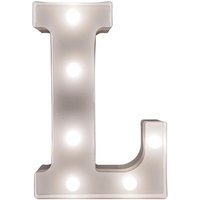 Battery Powered 3D Letter L LED Light Freestanding or Wall Mounted Alphabet Lighting Home or Party Decoration H22 x W14 x D3cm
