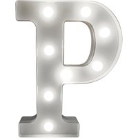 Battery Powered 3D Letter P LED Light Freestanding or Wall Mounted Alphabet Lighting Home or Party Decoration H22 x W14 x D3cm